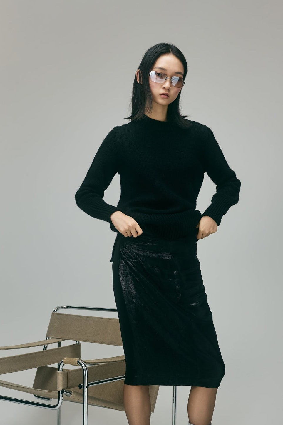 Bottega Veneta Distressed Mock Neck Sweater