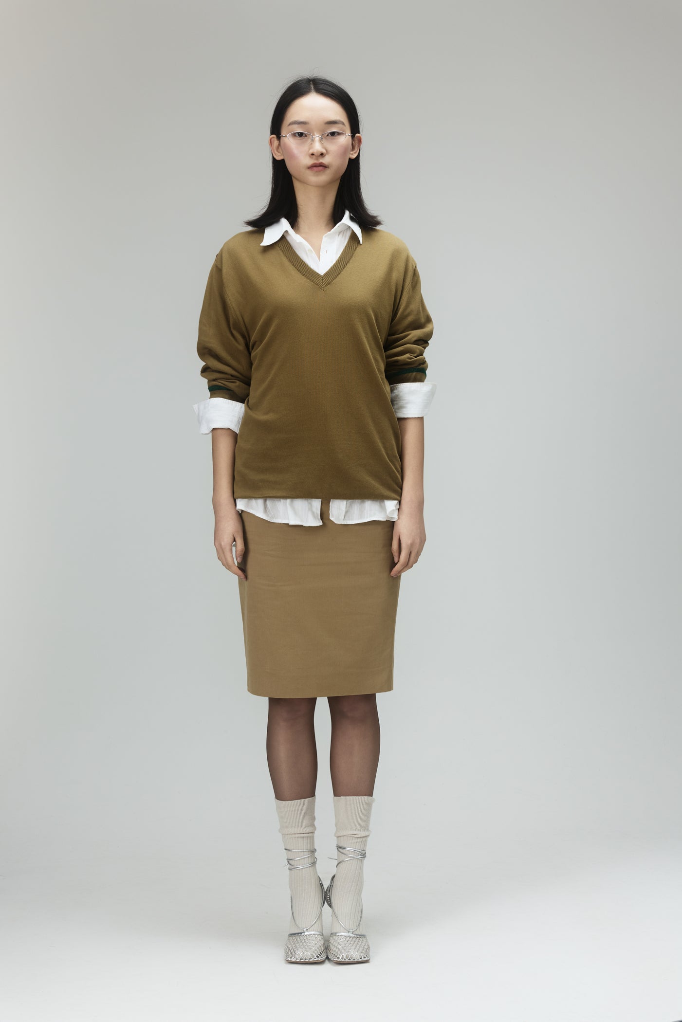Maison Margiela V-Neck Contrast Trim Sweater