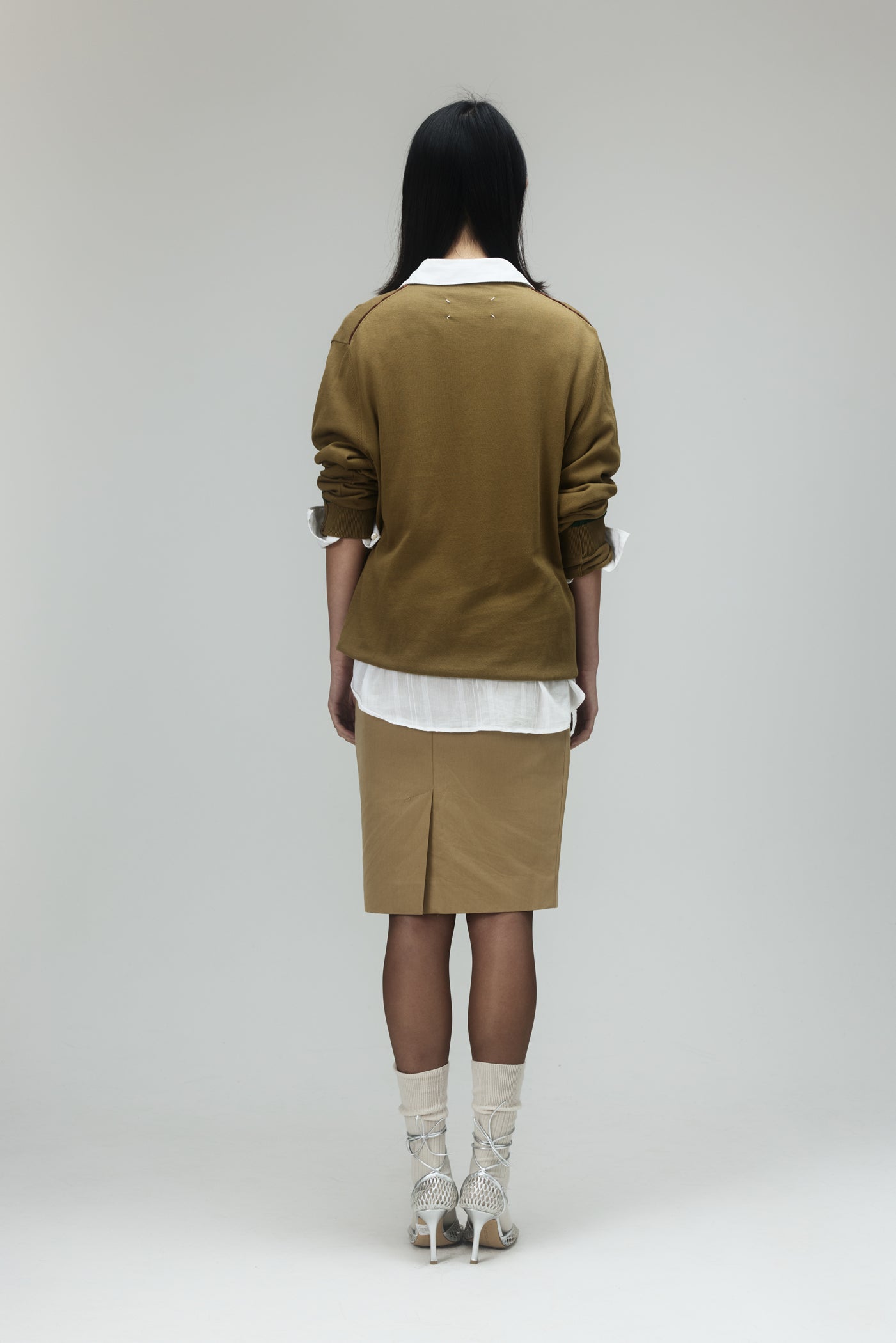 Maison Margiela V-Neck Contrast Trim Sweater