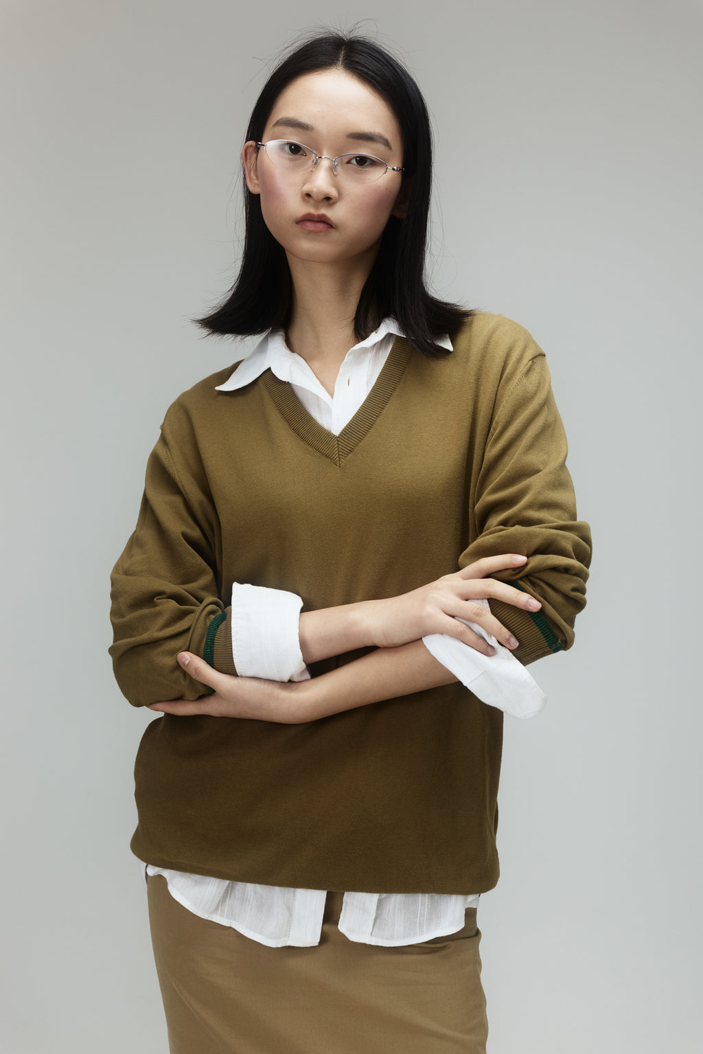 Maison Margiela V-Neck Contrast Trim Sweater