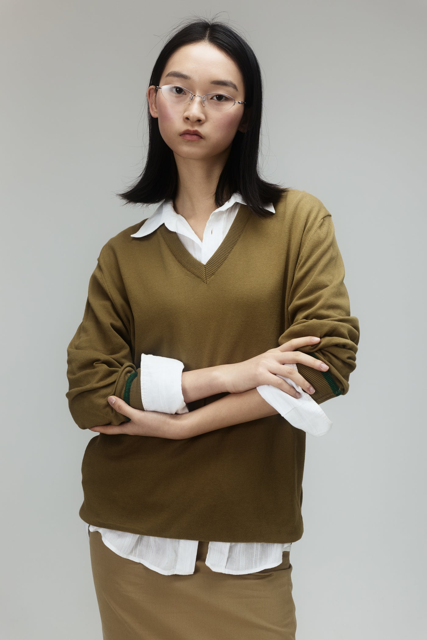 Maison Margiela V-Neck Contrast Trim Sweater
